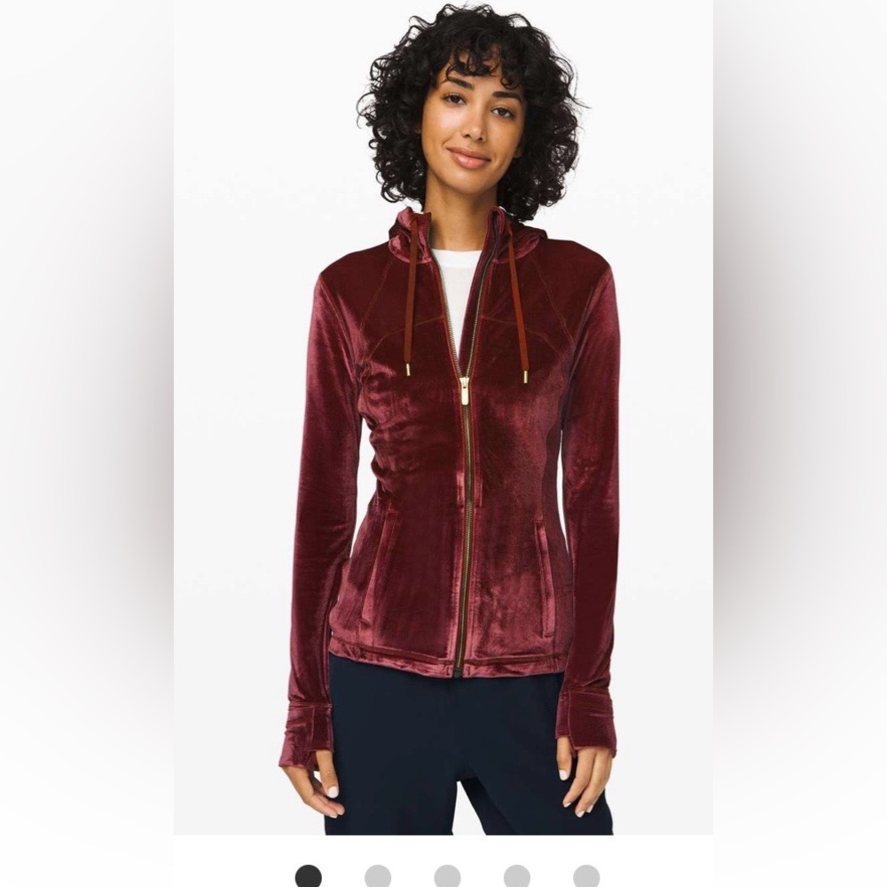 Lululemon Garnet Velvet Cinch Hoodie Jacket, Like New, size 8